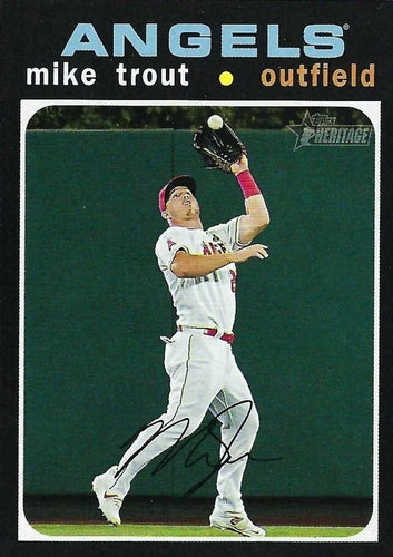 #466b Mike Trout - Los Angeles Angels - 2020 Topps Heritage Baseball