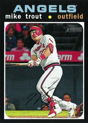 #466f Mike Trout - Los Angeles Angels - 2020 Topps Heritage Baseball