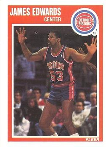 #46 James Edwards - Detroit Pistons - 1989-90 Fleer Basketball