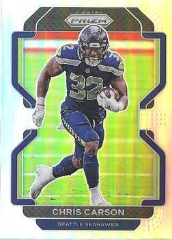 #46 Chris Carson - Seattle Seahawks - 2021 Panini Prizm - Silver Football