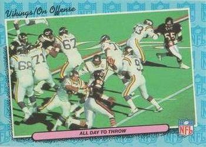 #46 All Day To Throw Offense - Minnesota Vikings - 1986 Fleer Team Action Football