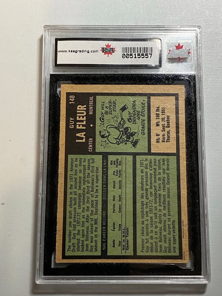 1971-72 O-Pee-Chee Guy Lafleur #148 Rookie Card (RC) KSA 6.5