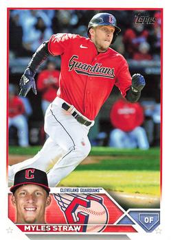 #474 Myles Straw - Cleveland Guardians - 2023 Topps Baseball