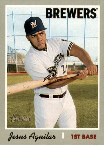 #476 Jesus Aguilar - Milwaukee Brewers - 2019 Topps Heritage Baseball