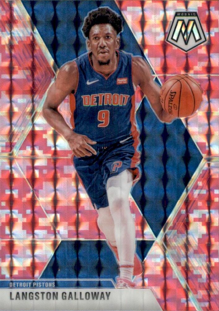 #47 Langston Galloway - Detroit Pistons - 2019-20 Panini Mosaic - Camo Pink Basketball