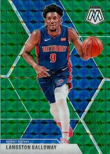 #47 Langston Galloway - Detroit Pistons - 2019-20 Panini Mosaic - Green Prizm Basketball