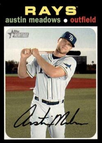 #481 Austin Meadows - Tampa Bay Rays - 2020 Topps Heritage Baseball