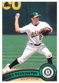 #353 Cliff Pennington - Oakland Athletics - 2011 Topps Baseball