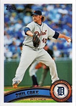 #391 Phil Coke - Detroit Tigers - 2011 Topps Baseball