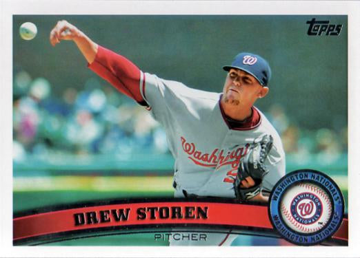 #494 Drew Storen - Washington Nationals - 2011 Topps Baseball