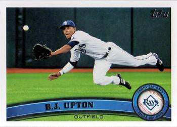#556 B.J. Upton - Tampa Bay Rays - 2011 Topps Baseball