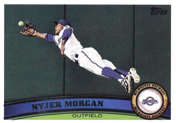 #573 Nyjer Morgan - Milwaukee Brewers - 2011 Topps Baseball