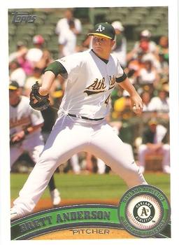 #140b Brett Anderson - Oakland Athletics - 2011 Topps Baseball