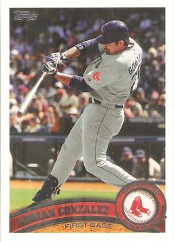 #425b Adrian Gonzalez - Boston Red Sox - 2011 Topps Baseball