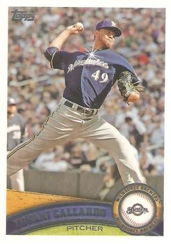 #465b Yovani Gallardo - Milwaukee Brewers - 2011 Topps Baseball