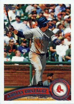 #350c Adrian Gonzalez - Boston Red Sox - 2011 Topps Baseball