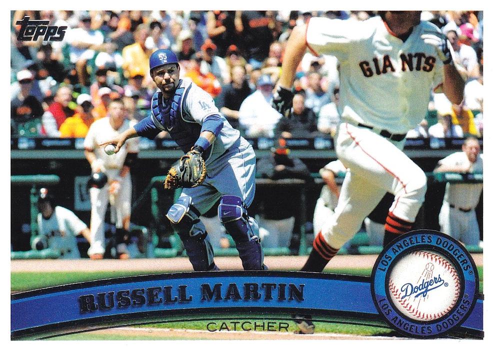 #114 Russell Martin - Los Angeles Dodgers - 2011 Topps Baseball