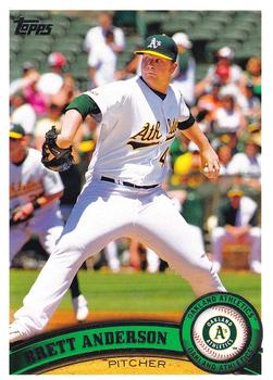 #140a Brett Anderson - Oakland Athletics - 2011 Topps Baseball