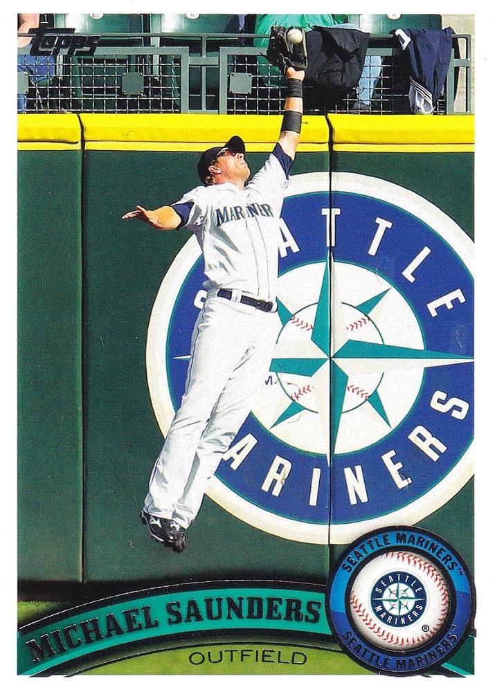 #252 Michael Saunders - Seattle Mariners - 2011 Topps Baseball