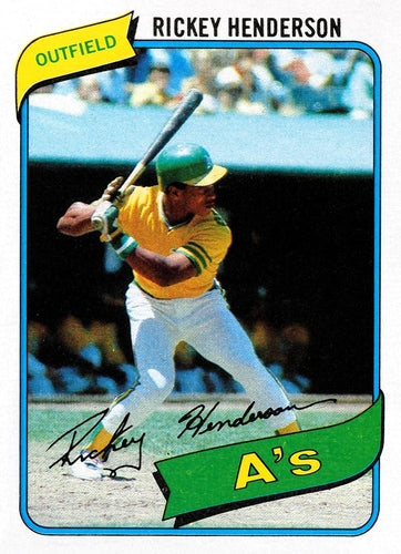 #482 Rickey Henderson - Oakland Athletics - 1980 Topps Baseball