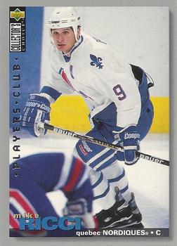 #282 Mike Ricci - Quebec Nordiques - 1995-96 Collector's Choice - Player's Club Hockey