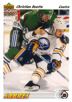#104a Christian Ruuttu - Buffalo Sabres - 1991-92 Upper Deck French Hockey