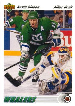 #105a Kevin Dineen - Hartford Whalers - 1991-92 Upper Deck French Hockey