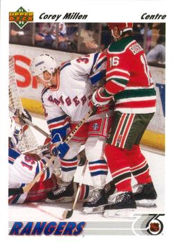 #110a Corey Millen - New York Rangers - 1991-92 Upper Deck French Hockey