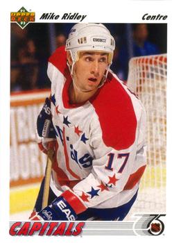#112a Mike Ridley - Washington Capitals - 1991-92 Upper Deck French Hockey