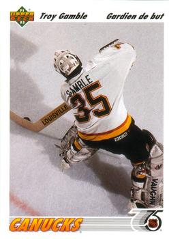 #120a Troy Gamble - Vancouver Canucks - 1991-92 Upper Deck French Hockey