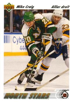 #125a Mike Craig - Minnesota North Stars - 1991-92 Upper Deck French Hockey