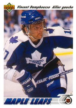 #136a Vincent Damphousse - Toronto Maple Leafs - 1991-92 Upper Deck French Hockey
