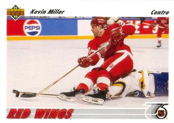 #142a Kevin Miller - Detroit Red Wings - 1991-92 Upper Deck French Hockey