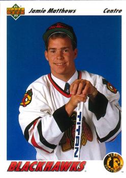 #76b Jamie Matthews - Chicagoackhawks - 1991-92 Upper Deck French Hockey