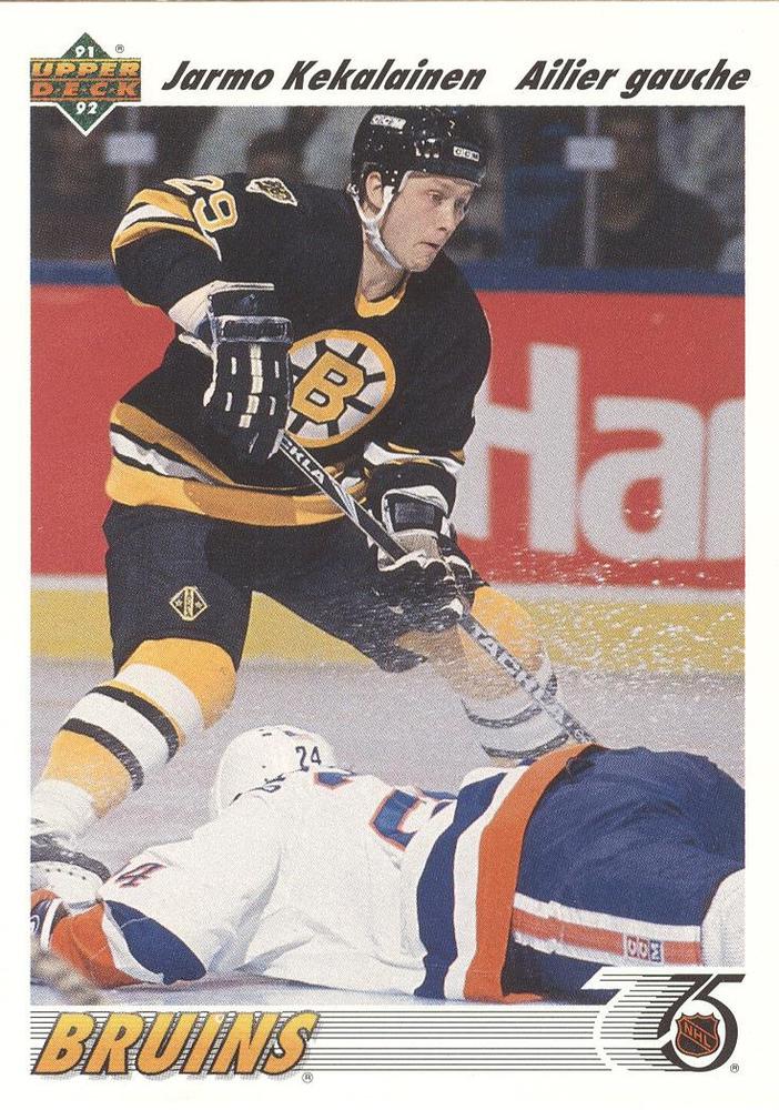 #108b Jarmo Kekalainen - Boston Bruins - 1991-92 Upper Deck French Hockey