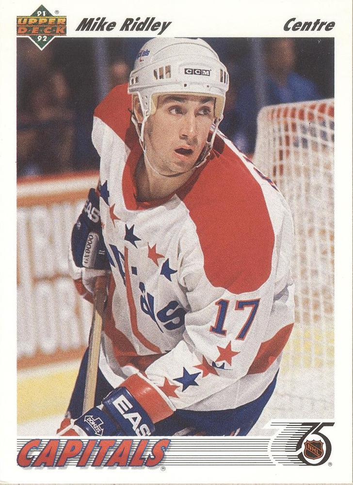 #112b Mike Ridley - Washington Capitals - 1991-92 Upper Deck French Hockey