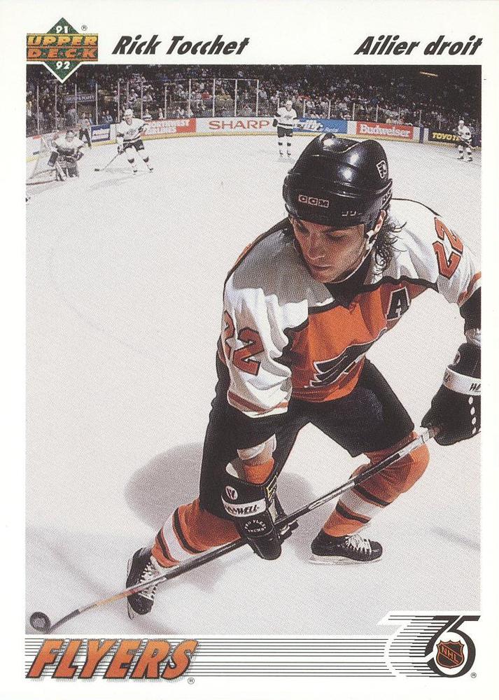 #122b Rick Tocchet - Philadelphia Flyers - 1991-92 Upper Deck French Hockey