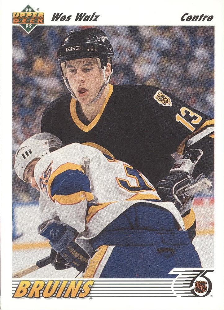 #123b Wes Walz - Boston Bruins - 1991-92 Upper Deck French Hockey