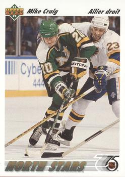 #125b Mike Craig - Minnesota North Stars - 1991-92 Upper Deck French Hockey