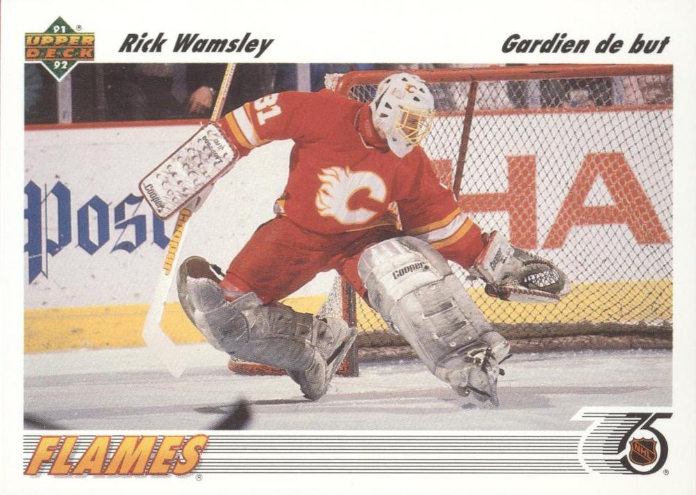 #130b Rick Wamsley - Calgary Flames - 1991-92 Upper Deck French Hockey