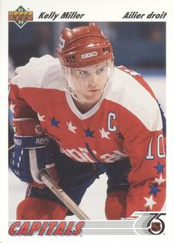 #133b Kelly Miller - Washington Capitals - 1991-92 Upper Deck French Hockey