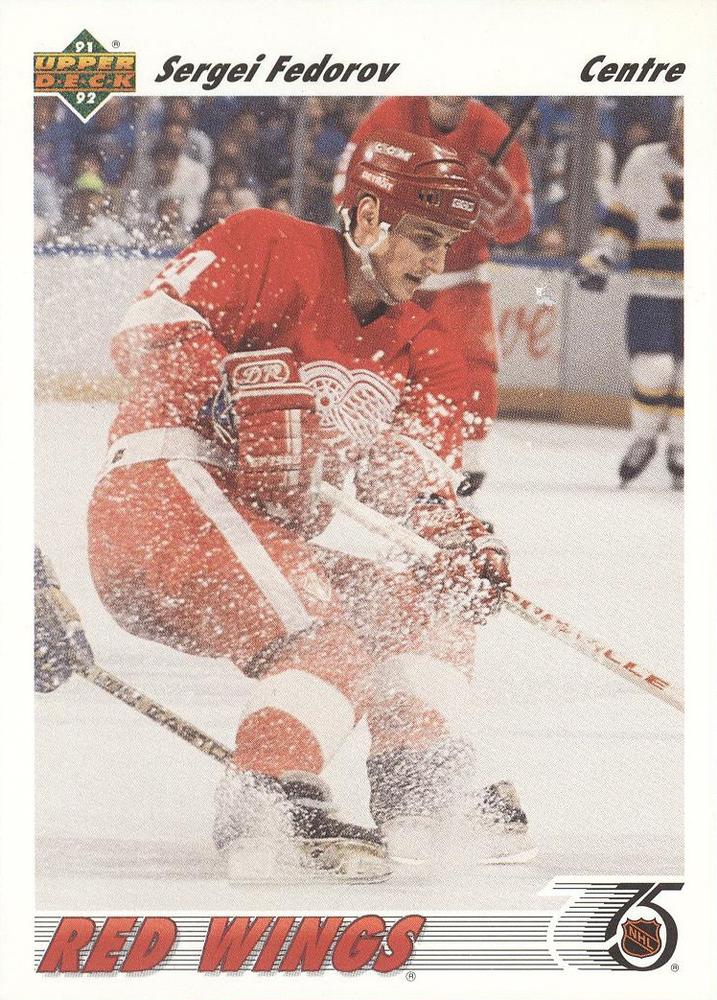#144b Sergei Fedorov - Detroit Red Wings - 1991-92 Upper Deck French Hockey