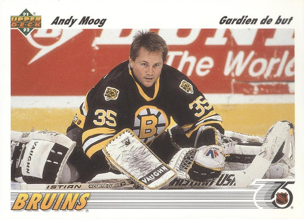 #147b Andy Moog - Boston Bruins - 1991-92 Upper Deck French Hockey