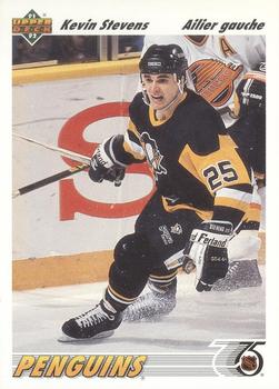#154b Kevin Stevens - Pittsburgh Penguins - 1991-92 Upper Deck French Hockey