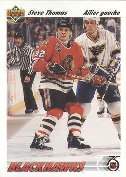 #162b Steve Thomas - Chicagoackhawks - 1991-92 Upper Deck French Hockey