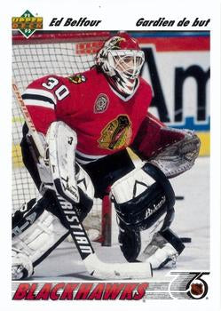 #164b Ed Belfour - Chicagoackhawks - 1991-92 Upper Deck French Hockey