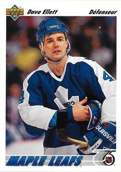 #196b Dave Ellett - Toronto Maple Leafs - 1991-92 Upper Deck French Hockey