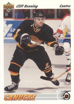 #208b Cliff Ronning - Vancouver Canucks - 1991-92 Upper Deck French Hockey