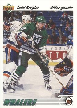 #215b Todd Krygier - Hartford Whalers - 1991-92 Upper Deck French Hockey