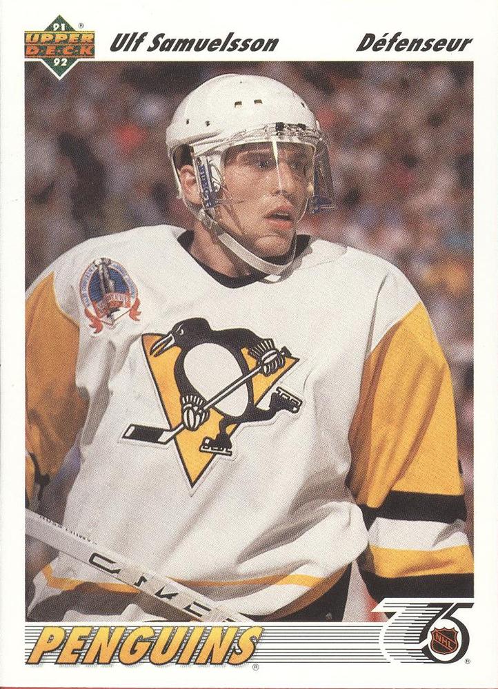 #230b Ulf Samuelsson - Pittsburgh Penguins - 1991-92 Upper Deck French Hockey